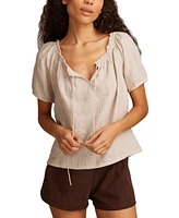 Lucky Brand Linen Peasant Top