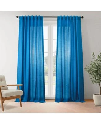 Rustic Weave Linen Curtains 2 Panels Sheer Window Curtains Panel Set Rod Pocket Curtains 50 Inches Wide Linen Drapes