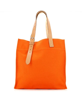 Pre-Owned Hermes Etriviere Shopping Tote Toile and Leather