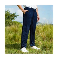 Campus Sutra Men's Navy Blue Tailored Waffle Trousers