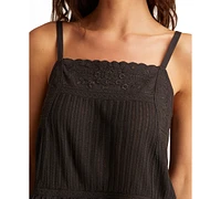 Lucky Brand Women's Embroidered Square-Neck Sleeveless Top