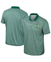 Colosseum Men's Green Colorado State Rams Striped Polo Shirt