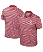 Colosseum Men's Crimson Oklahoma Sooners Striped Polo Shirt