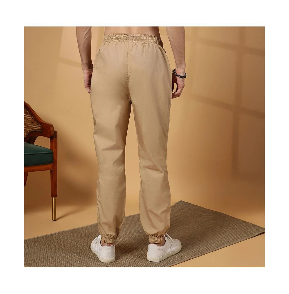 Campus Sutra Men's Khaki Brown Parachute Utility Trousers