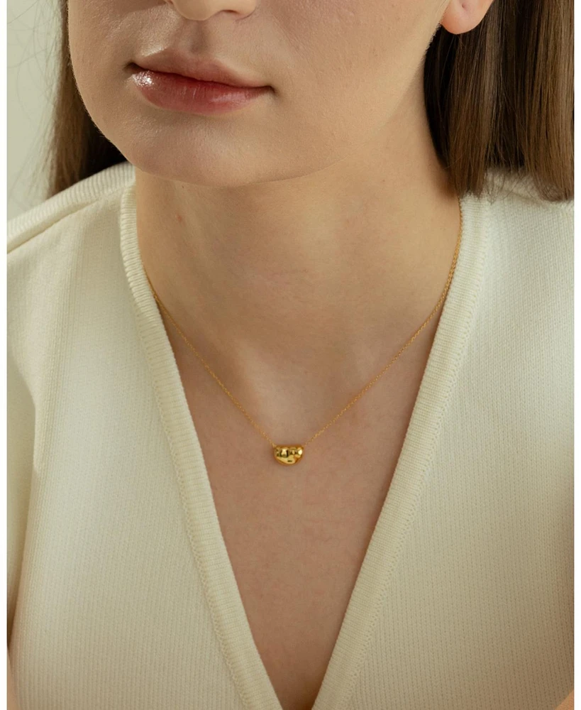 Sterling Silver 18k Gold Plated Alexandra Necklace & Stud Earrings Set
