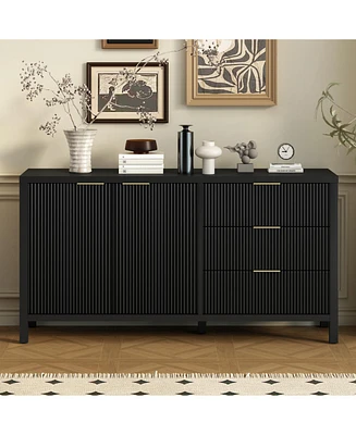 Minimalist Wave Sideboard - Entryway/Living Room Storage