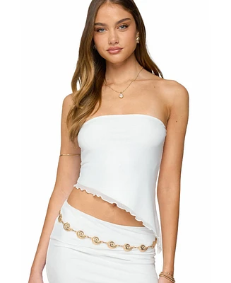 Edikted Women's Vivi Mesh Asymmetric Tube Top