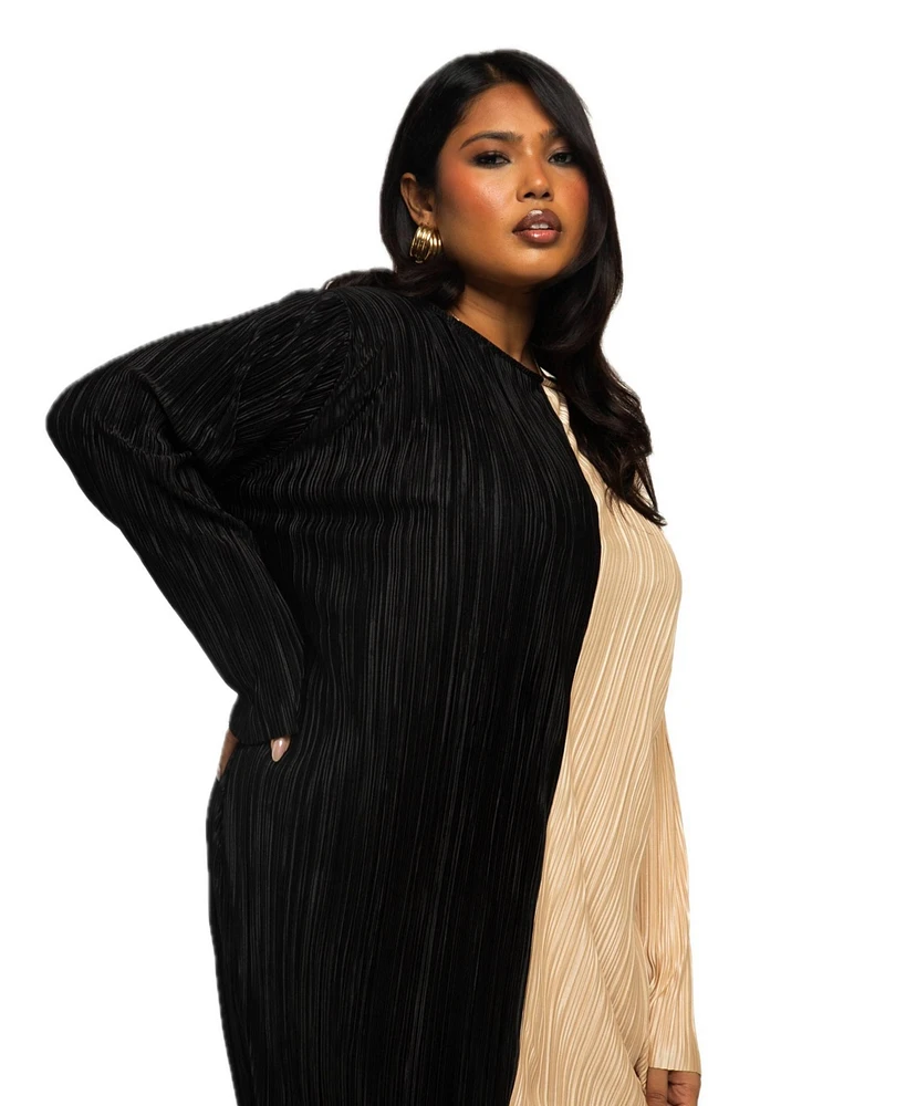 Fashion-szn Curve Women's Colourblock Midaxi Dress