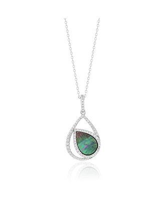 Suzy Levian Sterling Silver Cubic Zirconia Teardrop Pendant
