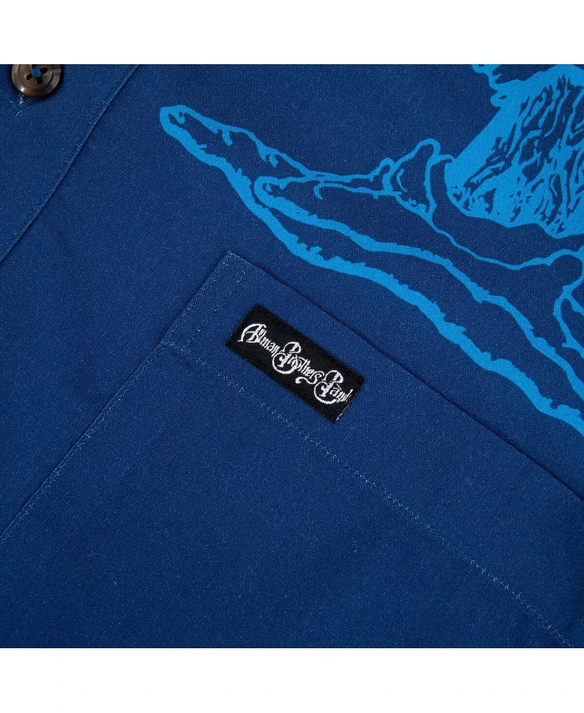Section 119 Men's Blue The Allman Brothers Band Large Mushroom Button-Down Shirt
