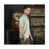 Campus Sutra Men's Sage Green Seamless Solid Polo T-Shirt