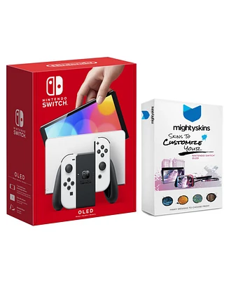 Nintendo Switch Neon Oled Console with MightySkins Console and Controller Skin Voucher