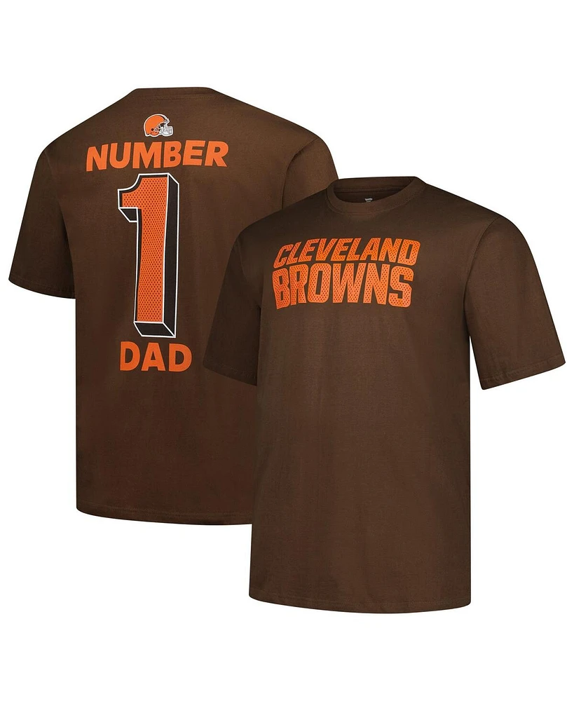 Fanatics Men's Brown Cleveland Browns Big Tall Number One Dad T-Shirt