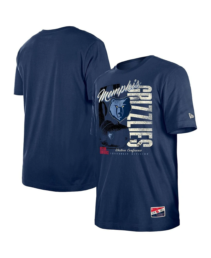 New Era Men's Navy Memphis Grizzlies Distressed Throwback Vintage Color Pack T-Shirt