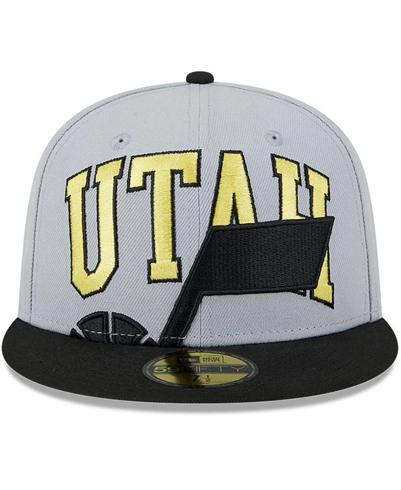 New Era Men's Gray/Black Utah Jazz Tip-Off Two-Tone 59FIFTY Fitted Hat