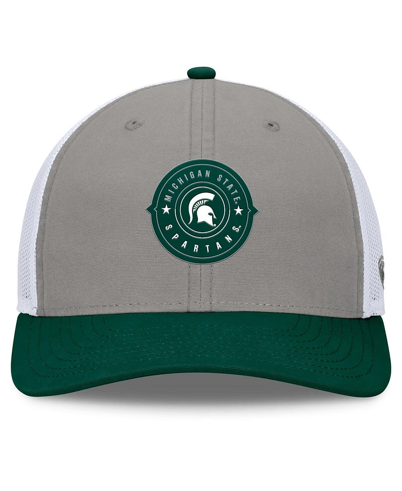 Top of the World Men's Gray/Green Michigan State Spartans Rob Trucker Adjustable Hat