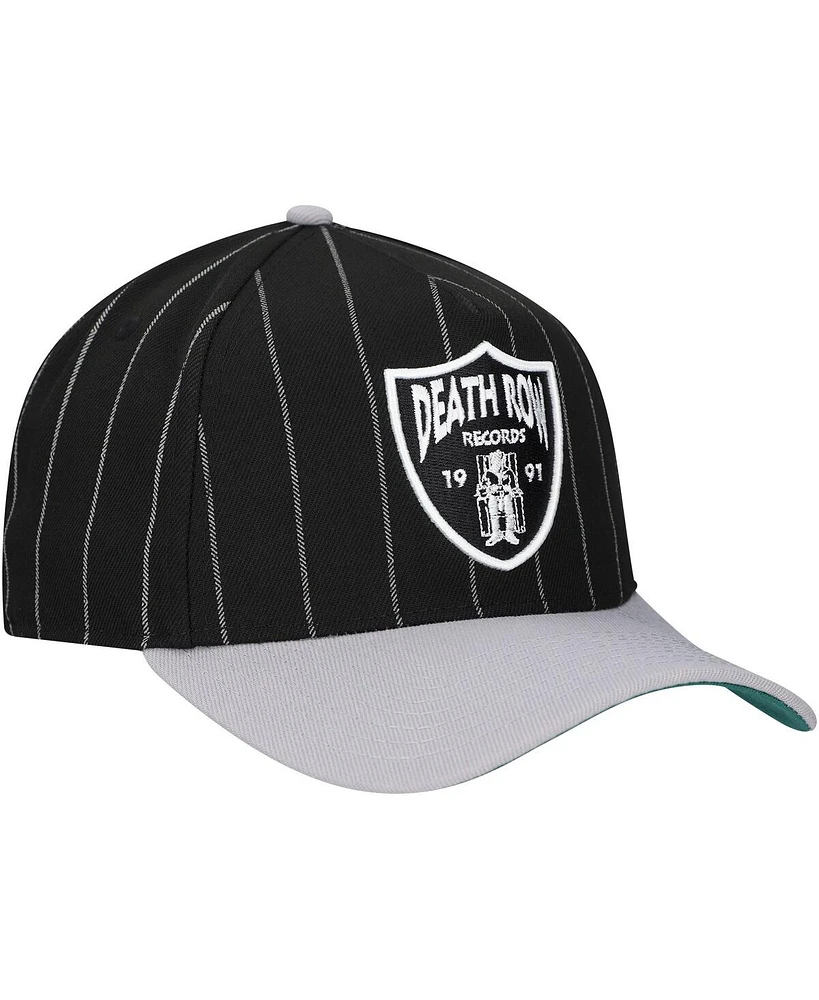 Lids Men's Black Death Row Records A-Frame Pin Stripe Adjustable Hat
