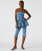Steve Madden Women's Knee-Length Denim Capri Pants