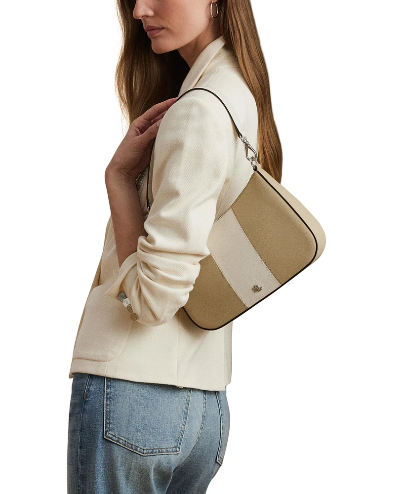Lauren Ralph Lauren Two-Tone Leather Small Danni Shoulder Bag