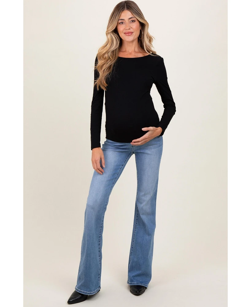 Pinkblush Maternity Light Blue Vintage Wash Flare Jeans
