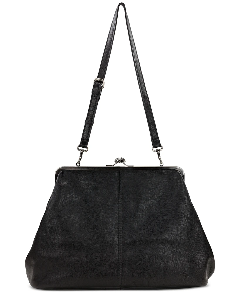 Patricia Nash Serafina Large Leather Kisslock Bag