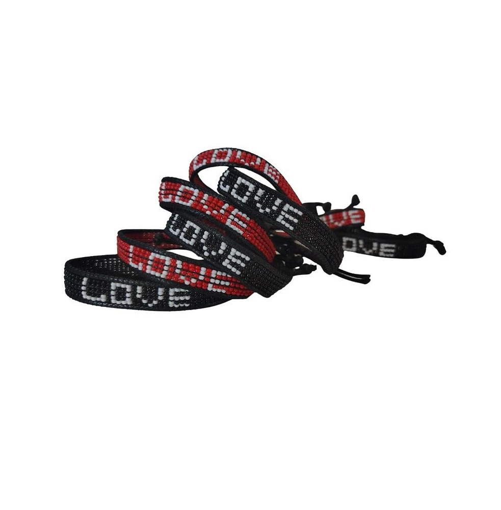 Black & White Love Beaded Bracelet – Handmade with Purpose