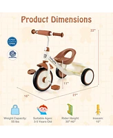 Toddler Tricycle Kids Trike with Adjustable Seat and Basket Aged 3-5 Years Old