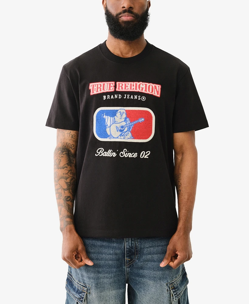 True Religion Men's Short Sleeve Embroidery League T-Shirt
