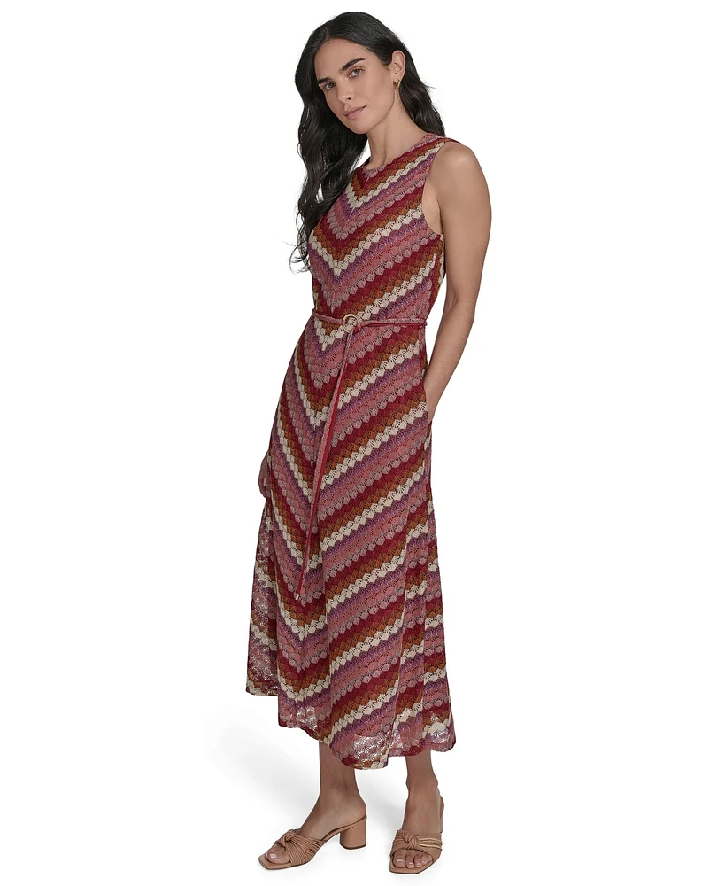 Jessica Howard Petite Sleeveless Lace Midi Dress