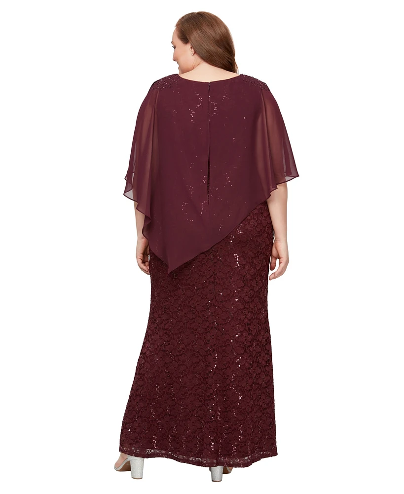 Sl Fashions Plus Beaded Popover Gown