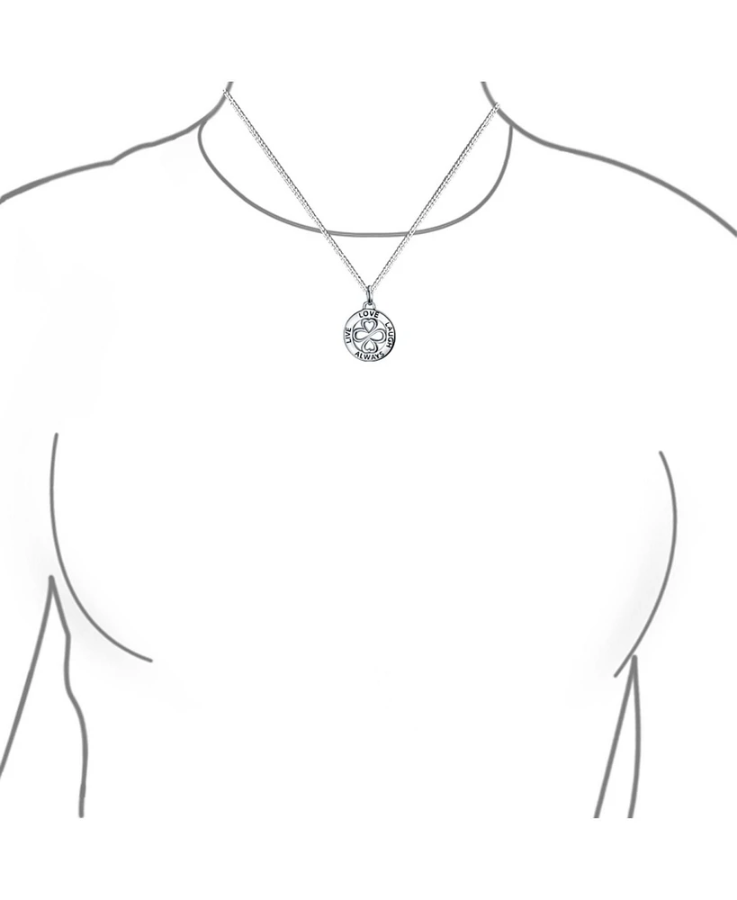 Bling Jewelry Ayllu Amulet Heart Infinity Clover Pendant Necklace for Love and Luck Silver