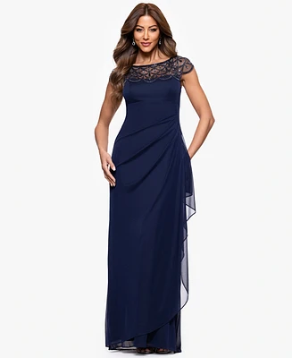 Xscape Women's Boat-Neck Long Sheath Dress