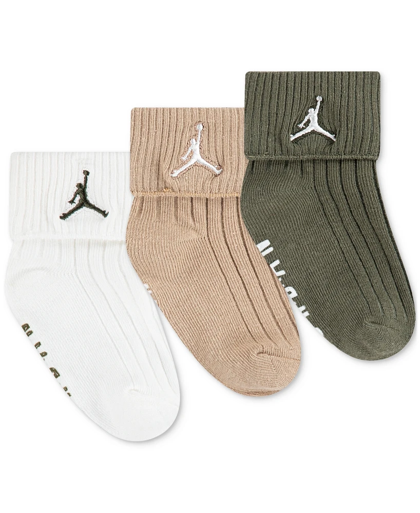 Baby Boy or Girl Essentials Ribbed Gripper Socks, 3 Pack