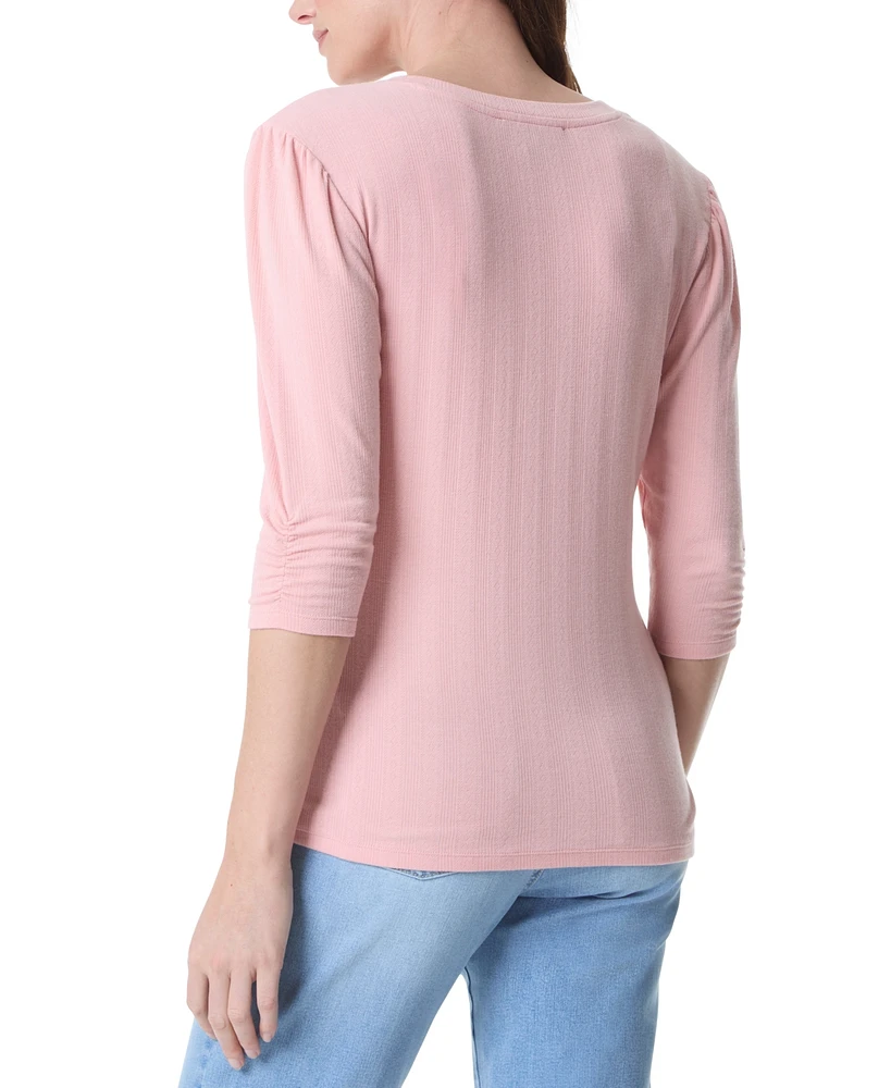 Gloria Vanderbilt Women's 3/4-Sleeve Henley Top