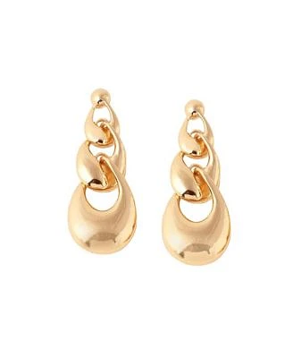 Sohi Womens White Chainlink Drop Earrings
