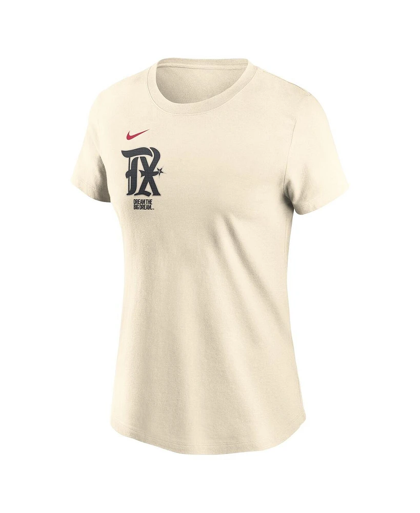 Nike Women's Cream Texas Rangers City Connect Fuse Name Number T-Shirt
