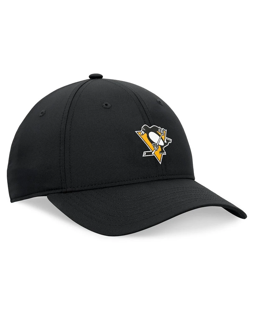 Fanatics Men's Black Pittsburgh Penguins Front Office Ripstop Adjustable Hat