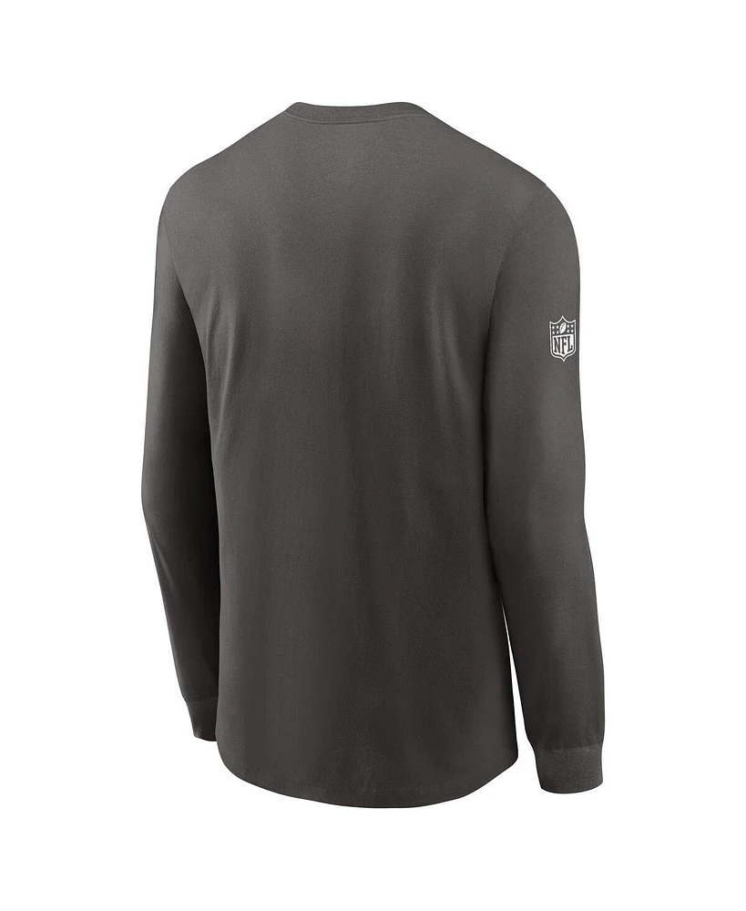Nike Men's Pewter Tampa Bay Buccaneers Sideline Performance Long Sleeve T-Shirt