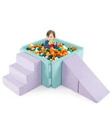 Slickblue Kids 3-in-1 Soft Climbing Blocks Play Set with Foam and Suede Fabric