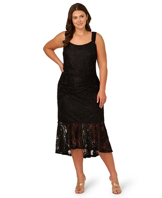Adrianna Plus Lace Midi Dress
