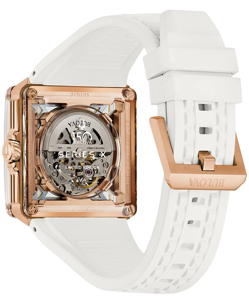 Bulova Limited Edition 150th Anniversary Marc Anthony Men's Series X Se Automatic White Hnbr Rubber Strap Watch 39mm