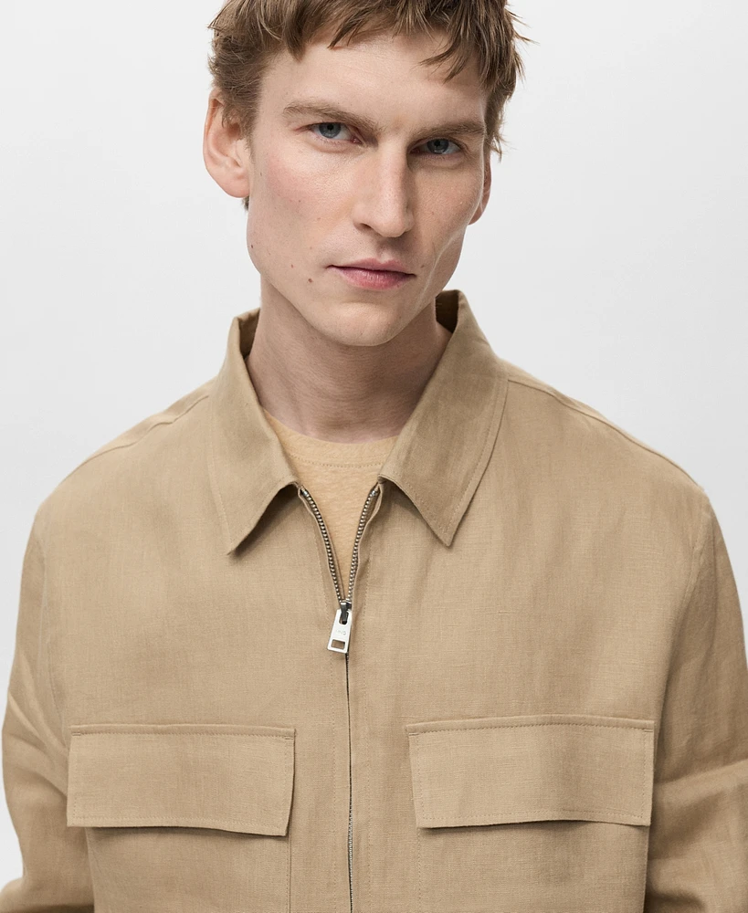 Mango Men's Linen Pockets Jacket