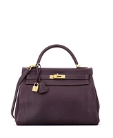 Pre-Owned Hermes Kelly 32 Handbag Purple Togo with Gold Hardware