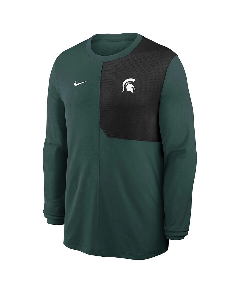Nike Men's Green Michigan State Spartans 2025 Sideline Coach Uv Performance Long Sleeve T-Shirt