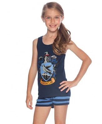 Harry Potter Big Girls Gryffindor House Crest 2 Piece Cotton Tank Top Pajama Short Set