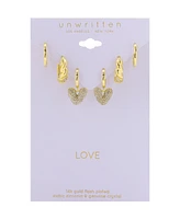 Unwritten Crystal Trio Huggie Hoop Earring Set