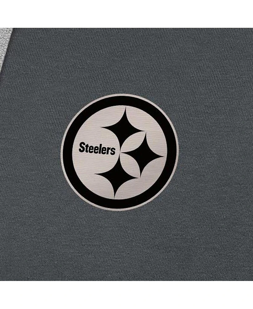 Antigua Men's Charcoal Pittsburgh Steelers Brushed Carbon Victory Pullover Hoodie