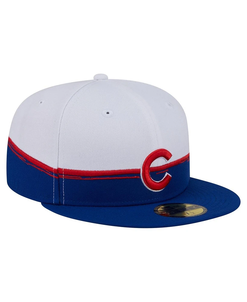 New Era Men's Royal/White Chicago Cubs Paint Stroke 59FIFTY Fitted Hat