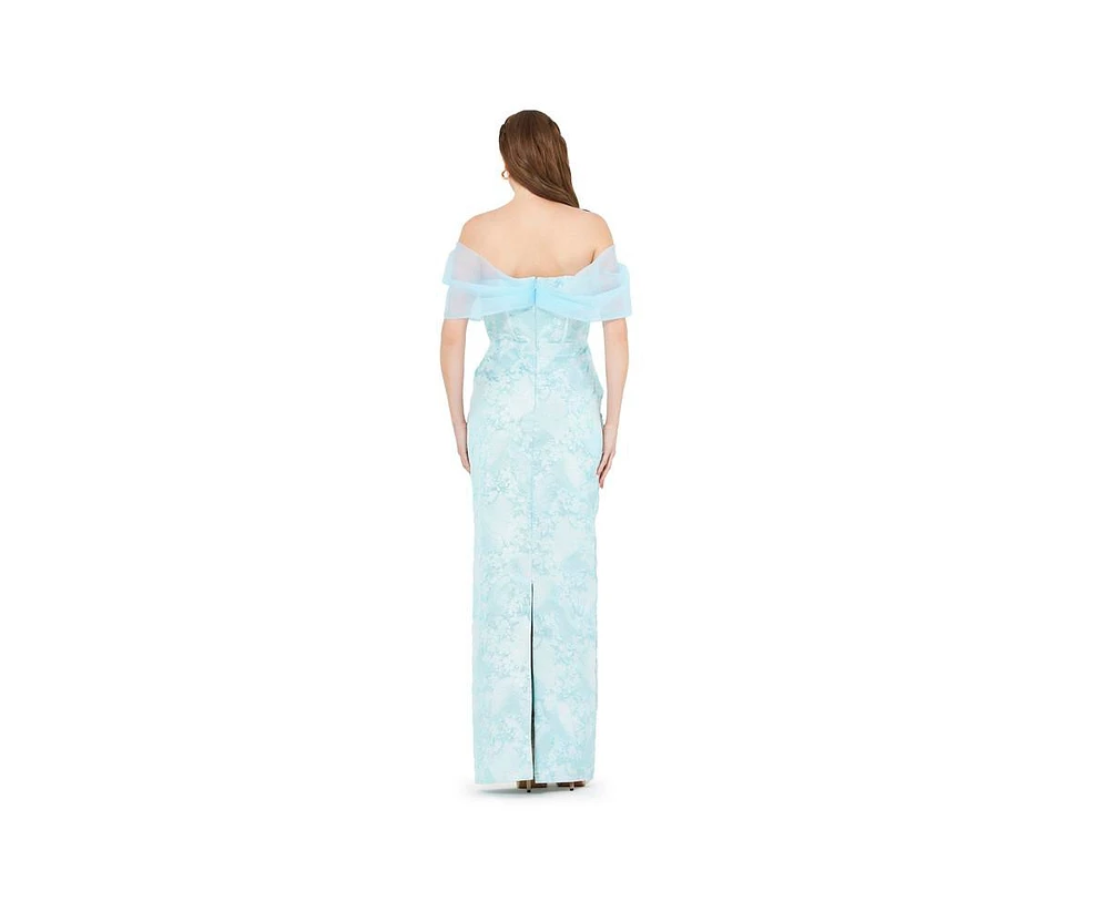Amri Women's Off-The-Shoulder Corset Detail Brocade Gown