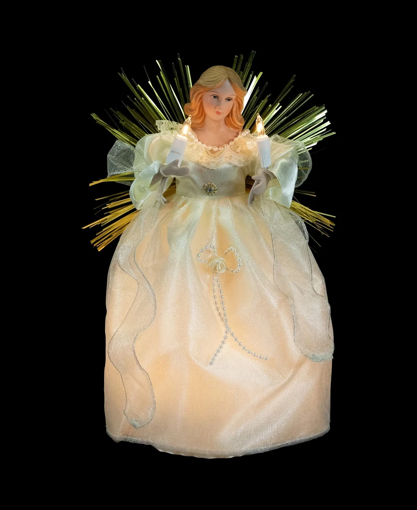 Northlight 10.5" Angel with Candle Lighted Christmas Tree Topper